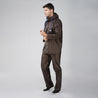 NiceG Men's Protective Raincoats with Adjustable Hood (Brown)