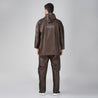 NiceG Men's Protective Raincoats with Adjustable Hood (Brown)